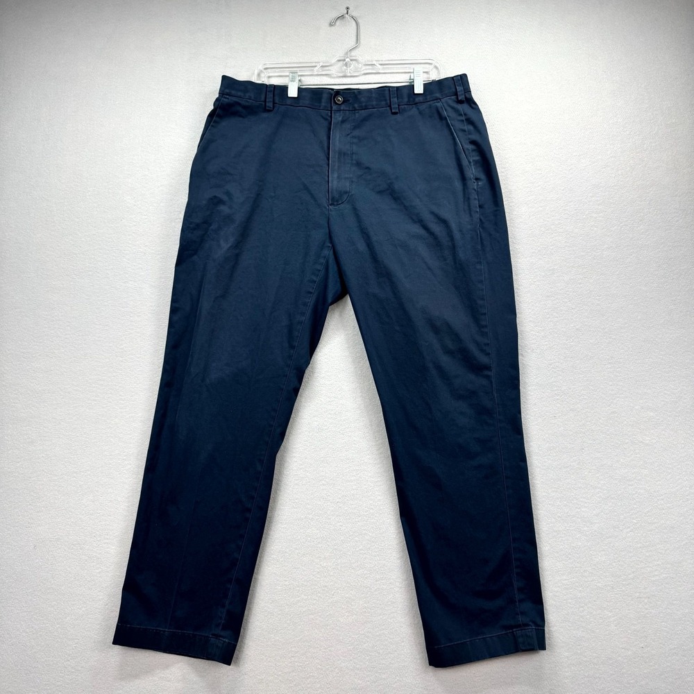 Brooks Brothers Advantage Chino Pants Mens‎ 38x30 Blue Clark Fit Flat Front